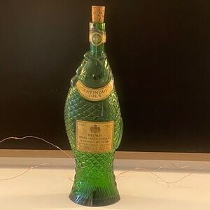 1965 Empty Antinori Fish Wine Bottle + Original Cork